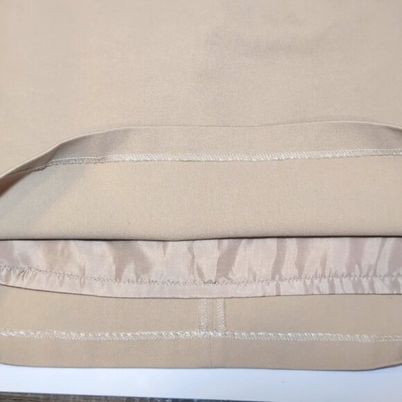 3/$20 Cynthia Rowley Khaki Pencil Skirt Side Stripe Contrast Contour Above Knee - Picture 4 of 10